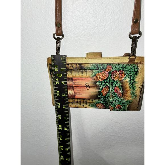 Anushka crossbody Handbag Cell Phone Credit Card Holder Bicycle Garden Print - Picture 5 of 11